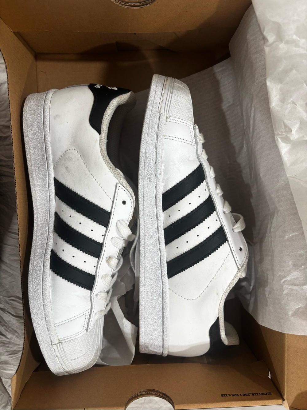 adidas White and Black Three-Stripe Low-Top Sneakers